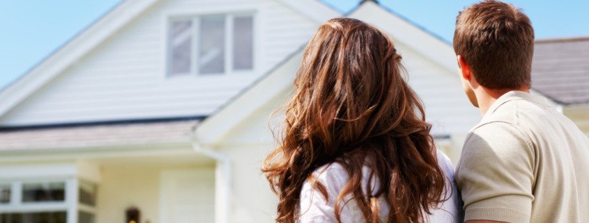 Couple looking at a home